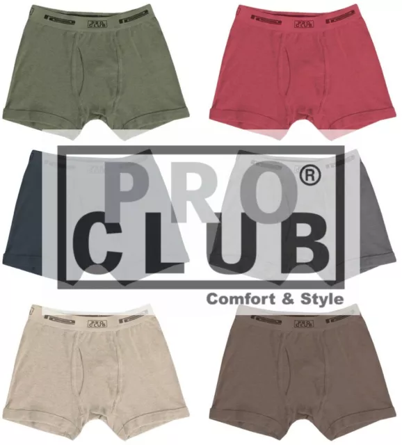 NEW MEN'S PRO Club 9 inch inseam Boxer Trunks - 2 pack - Large to