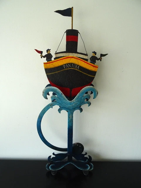 ANCIEN SOYEUX / Jeu D'estaminet En Métal Peint Art Populaire Alsace Xix