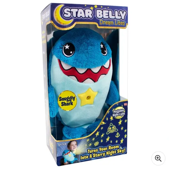Star Belly Dream Lites - Luz nocturna de tiburón acurrucada