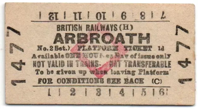 BR(H) Platform Ticket Arbroath No.2 Set.) 1d (C)