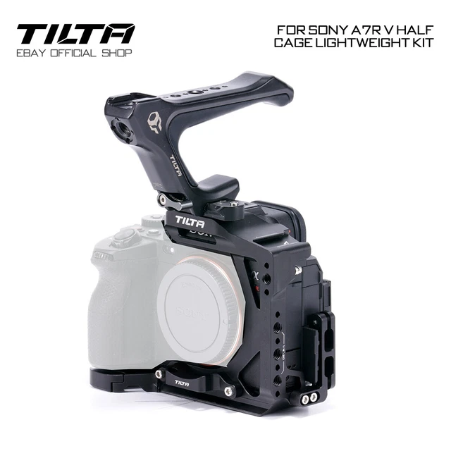 Funda protectora ligera con media cámara inclinable para Sony a7R V con mango superior