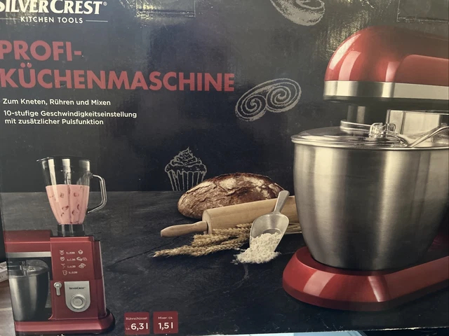 SILVERCREST KITCHEN TOOLS 6,3L Profi Küchenmaschine - 1300W, Rot EUR 50 ...