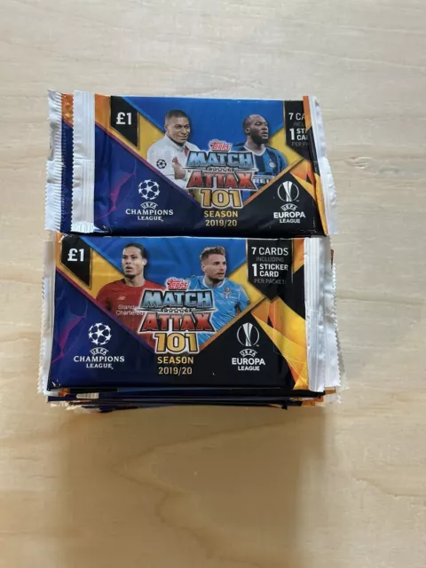 Match Attax 101 2019/20 19/20 Set Of 50 Sealed Packets 7 Cards Per Pack