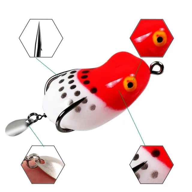 10 COLORS RUBBER Frog 3cm 4.2g Bass Bait Portable Spinner Sinking Fishing  $5.83 - PicClick AU