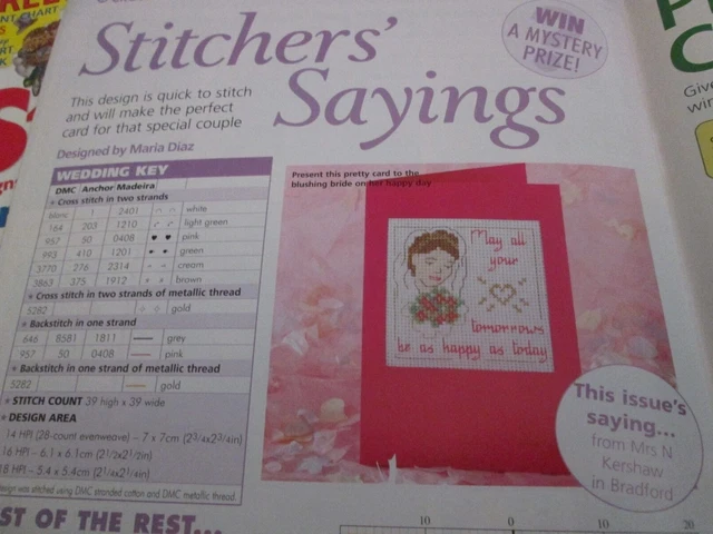 'May All Your Tomorrows...' Stitchers' Saying Cross Stitch Chart (only)