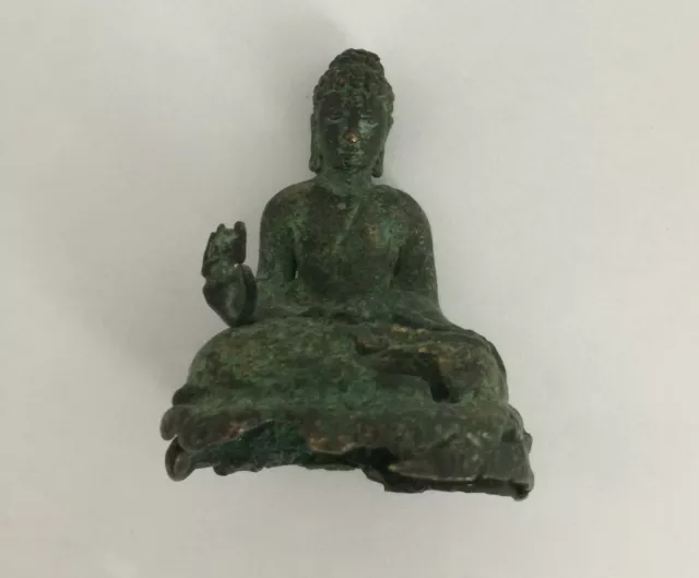 Bouddha Patine De Fouille / Bronze/ Birmanie/ Xx Siecle