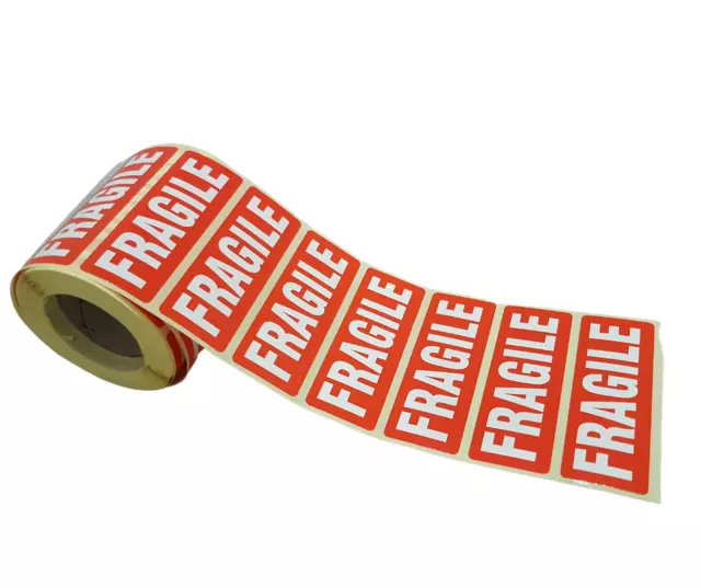 Fragile Parcel Labels/Stickers Permanent Self Adhesive 89 x 32mm | FREE Shipping