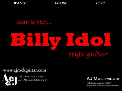 Custom Guitar Lessons, Learn Billy Idol - DVD Video