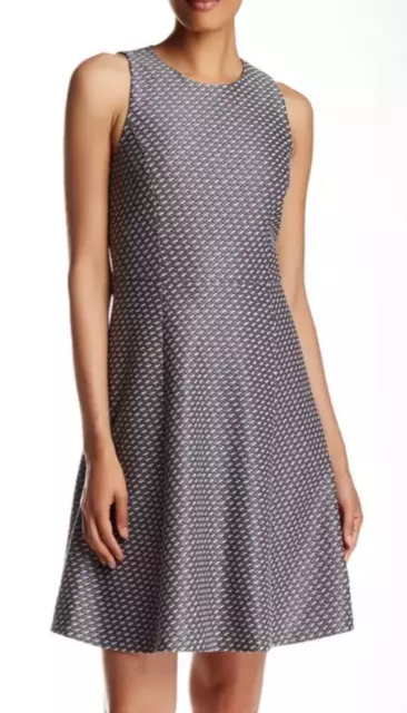 $345 Nwt Theory "Trekana Ln" Circuit Knit Sleeveless A-Line Dress Grey Size 12