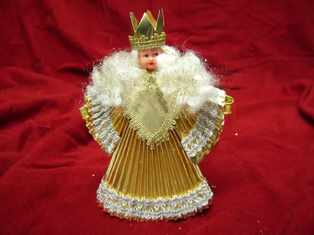 Nürnberger Christkind mit Edipuppen Kopf, Rauschgoldengel Handarbeit  ca. 14cm