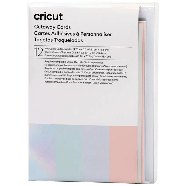 Cricut Cut-Away Cards Pastel R40 Set de cartes bleu tulipe, poudre
