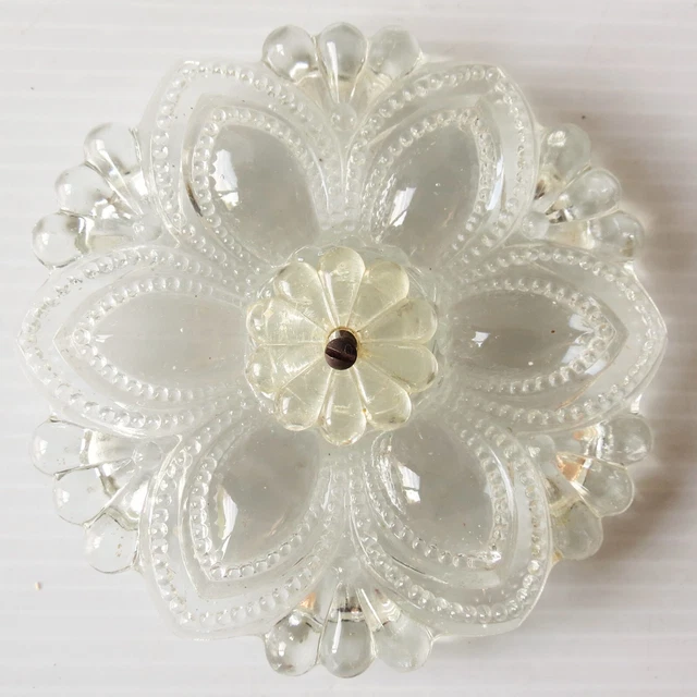 Antique Large Clear Pressed Glass Curtain Tie-Back - Set of 4 2