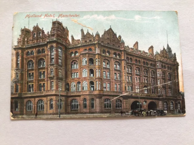 Midland Hotel Manchester 1912 Vintage gebrauchte Postkarte Ref 66164
