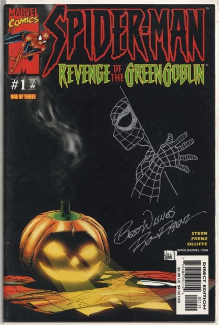 Spider-Man Revenge Green Goblin #1 Signiert Bemerkt Ron Frenz Skizze Coa Marvel