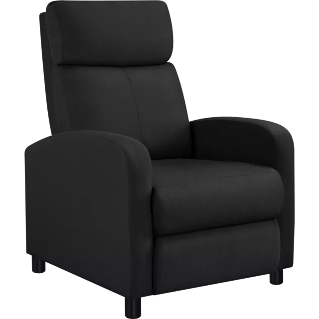 Fauteuil de Relaxation en Tissu Effet Lin Petit Canapé Inclinable en 3 Positions