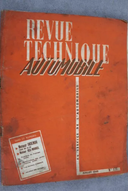 Revue Technique ""luglio 1960" n. 171 manuale di riparazione TMD 80 & 85 motore diesel