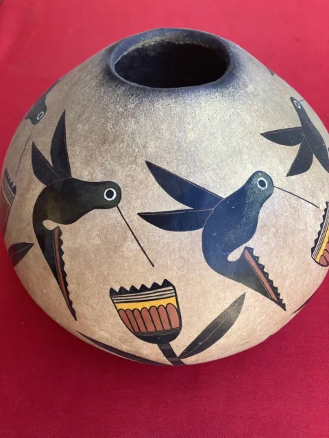 Native American Robert Rivera Hand Painted Gourd Wall Hanging New Mexico made