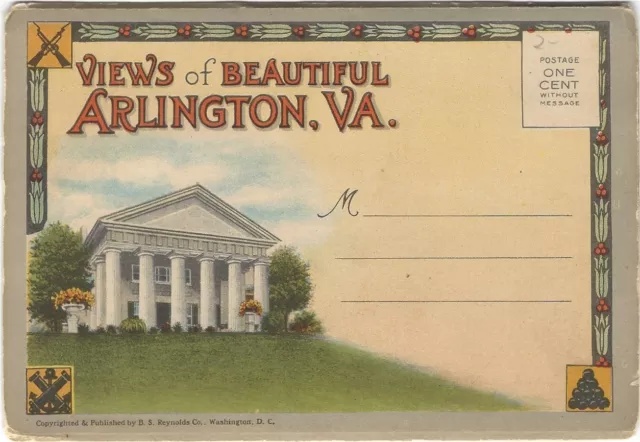 ca.1920 Views of Beautiful Arlington, VA.  Postcard Folder with 18 Views.