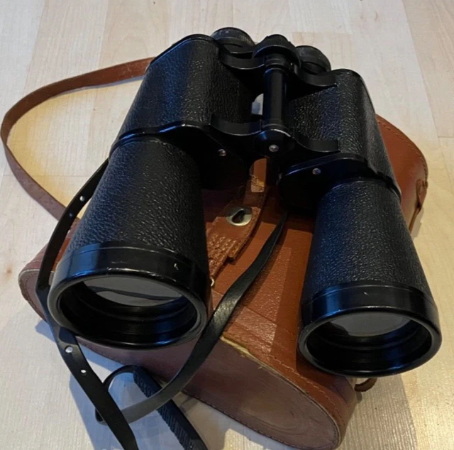 Altes großes Fernglas 20x60 Field 3 schwarz mit Tasche Gebraucht 60-70erJ 23cm