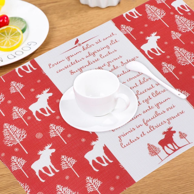 8Pcs Hot Dish Tischset Weihnachten Tischsets Weihnachten Untersetzer Winter 2
