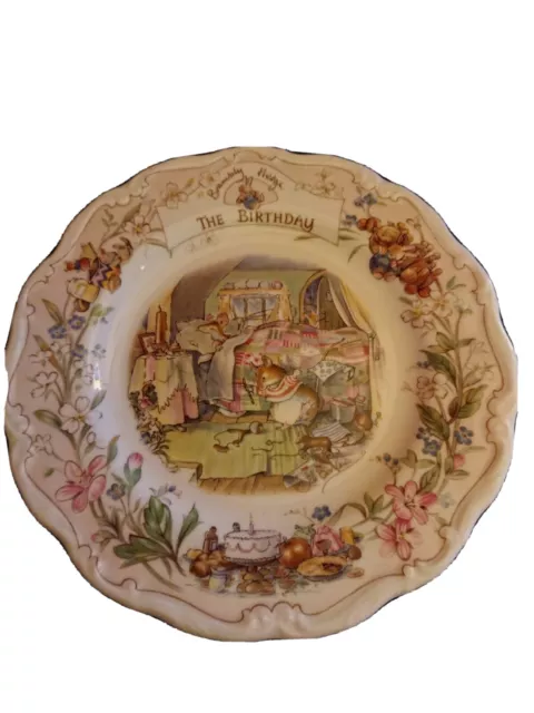 Royal Doulton Brambly Hedge Plate The Birthday 1987 Excellent Condition