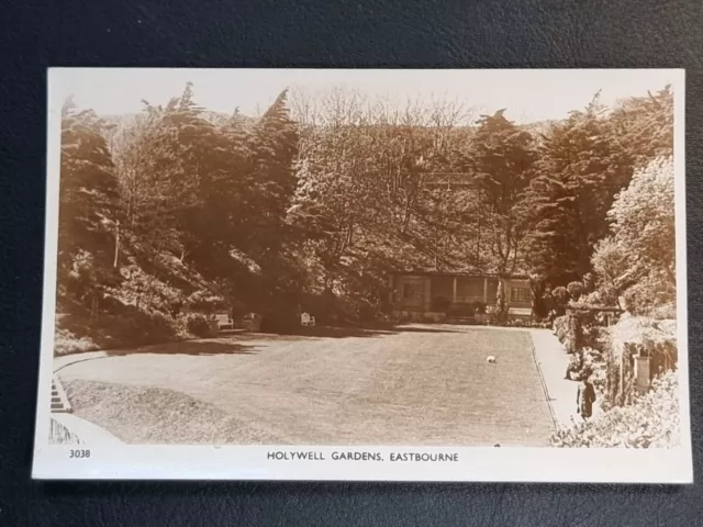 Eastbourne Postcard 1953 Real Photo Holywell Gardens Retreat Shelter Sussex