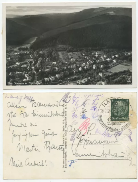 37551 - Bad Ilmenau - Imagen aérea - Foto real - Tarjeta postal, sello especial 30.7.1938