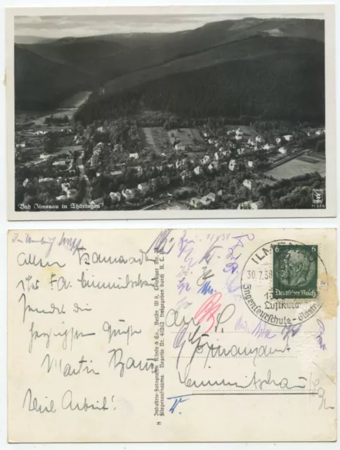 37551 - Bad Ilmenau - Lufbild - Echtfoto -Ansichtskarte, Sonderstempel 30.7.1938