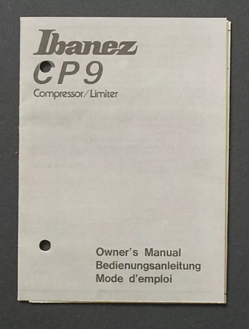 IBANEZ CP9 Compressor/Limiter Owner's Manual - Original -