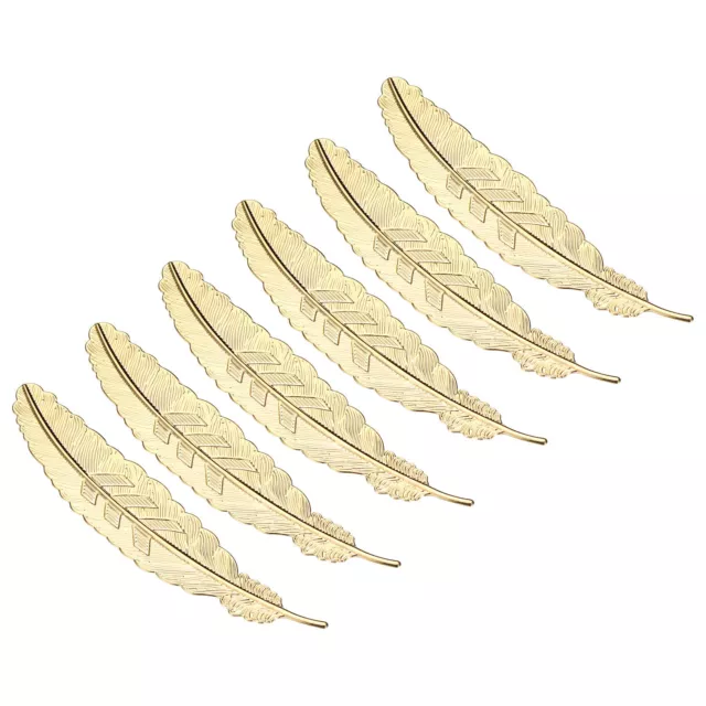 6pcs Metal Feather Bookmarks Book Marks Page Markers Gift for Book Lovers Gold