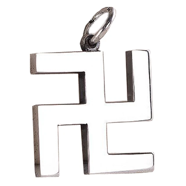 S925 Sterling Silver Buddhist Swastika Pendant Necklace Decor Gift S925 Sterling Silver Buddhist Swastika Pendant Necklace Decor Gift