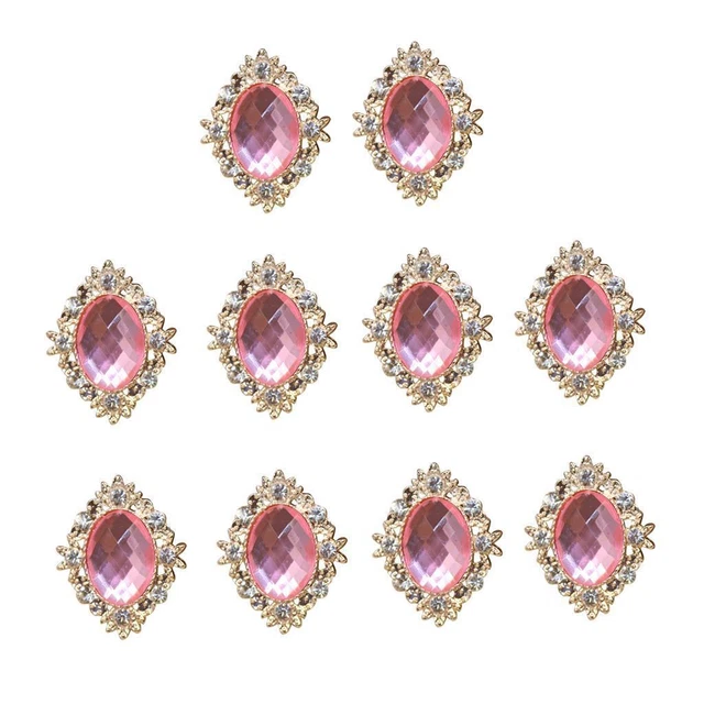 10 pcs Legierung Perle  Knöpfe Strass Flatback Verzierung Schmucksteine