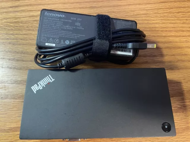 Lenovo Thinkpad USB-C Dock 40A9, With 90W Lenovo AC adapter - Black