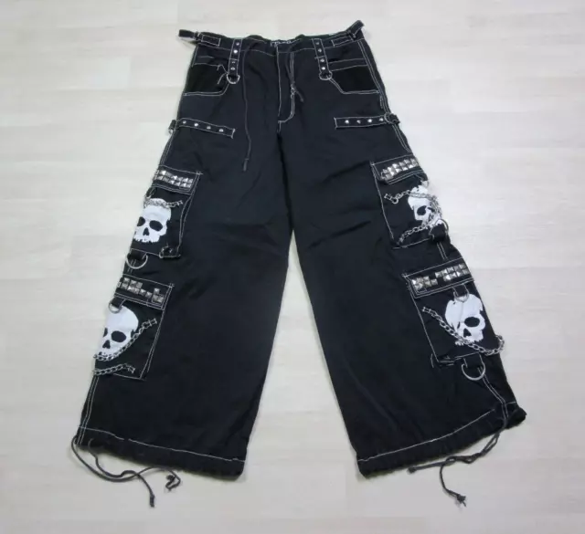 Vintage Tripp NYC Men's Pants (L) Daang Goodman Skull Goth Y2K Wide Leg w/Chains