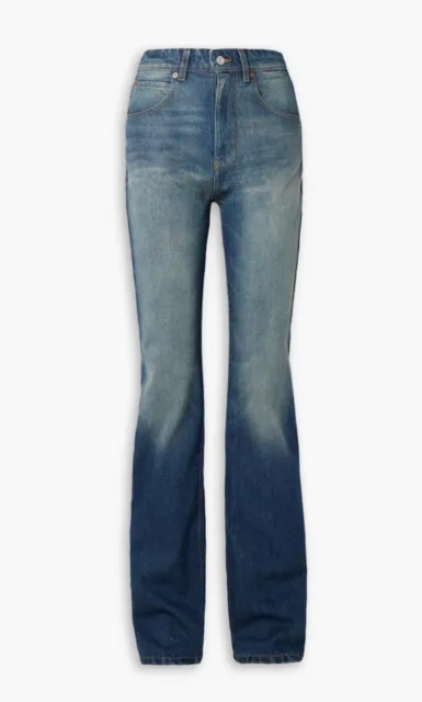 VICTORIA BECKHAM Julia faded high-rise straight-leg jeans Size 29