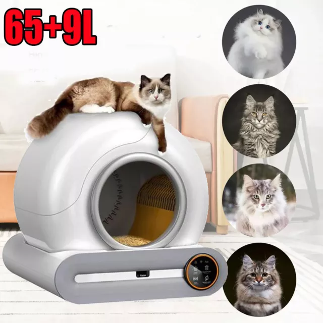 Automatic Cat Litter Box 65L Self Cleaning Litter Tray Smart App Control WIFI