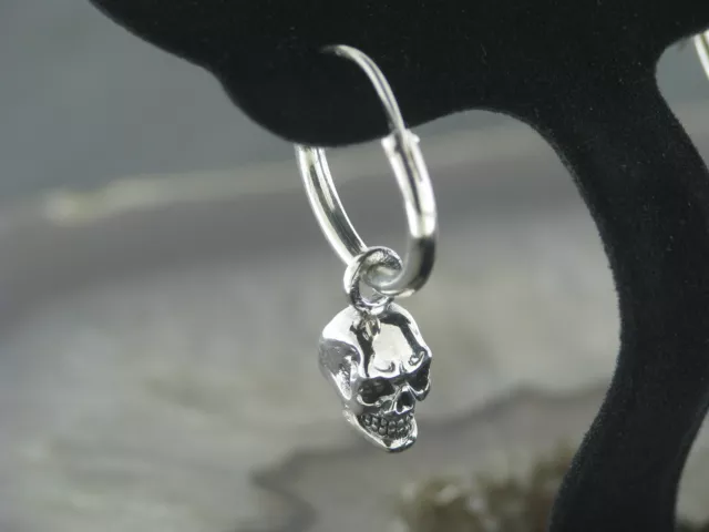 Ohrstecker Silberohrschmuck Ohrringe mit Anhänger Totenkopf Sterlingsilber 925