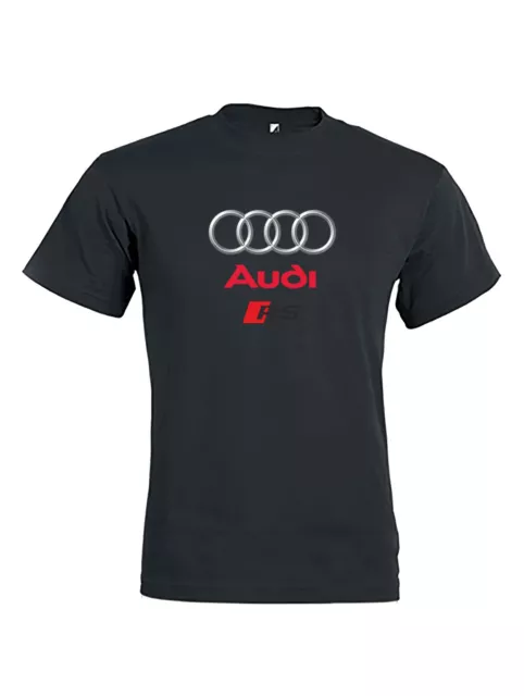 T shirt Tinta unita Uomo con stampa Maglia estiva manica corta Maglietta Audi RS