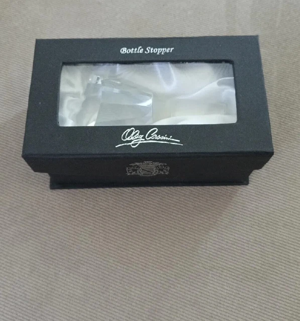 Oleg Cassini Clear Crystal Bottle Stopper 103711 New in Box Signed