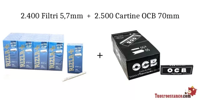 PACK: OCB premium 70mm (50L) + Filtri Rizla 5.7mm (20)