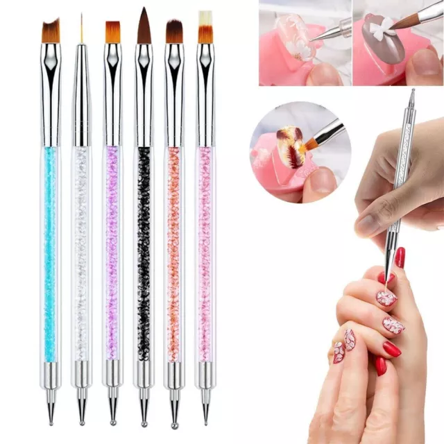 6-teiliges Nail Art Pinsel Design Set Zeigen Malen Zeichnen Polieren Pinsel Stift Werkzeug UV