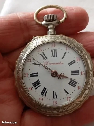 Cadran Ancien émaillé Pour Montre De Poche - Style Chiffres Romains - Provenance Montauban - Occasion