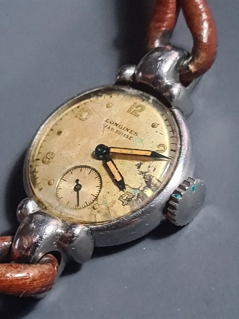 Montre Vintage JYB Mécanique – Boîtier Argenté 33 Mm – Ne Fonctionne Pas – Pour Pièces Ou Restauration