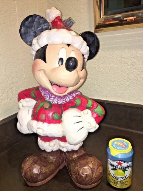 Jim Shore Natale Traditions Mickey Mouse Disney Grande Babbo Figurina Outdoor