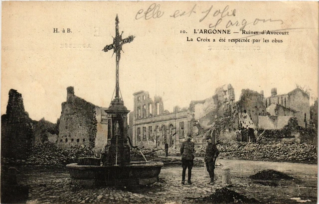 CPA AK Militaire L'ARGONNE - Ruins d'Avocourt (361808)