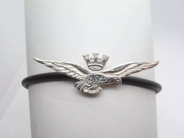 Aeronautica Militare Italiana : Braccialetto in Argento 925 e Caucciù- bracciale