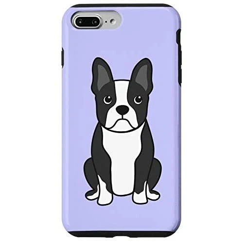 iPhone 7 Plus/8 Plus Boston Terrier Phone Case Gifts Purple Art Baby Dog Lover C