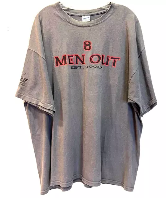 Gildan Short Sleeve T Shirt Men's 2XL Gray Softball Sports Graphic 8 Men Out