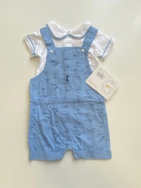 BNWT Guess How Much I Love You Baby Boys Dungarees 2 Piece Outfit Summer Shorts