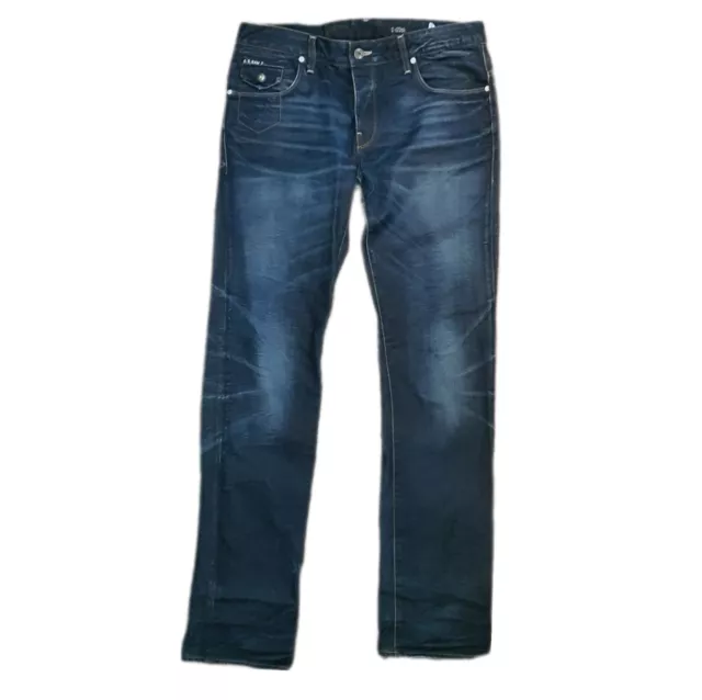 Gstar Raw | Morris Low Straight Men's Jeans, Size 34x36, Dark Denim, Button Fly